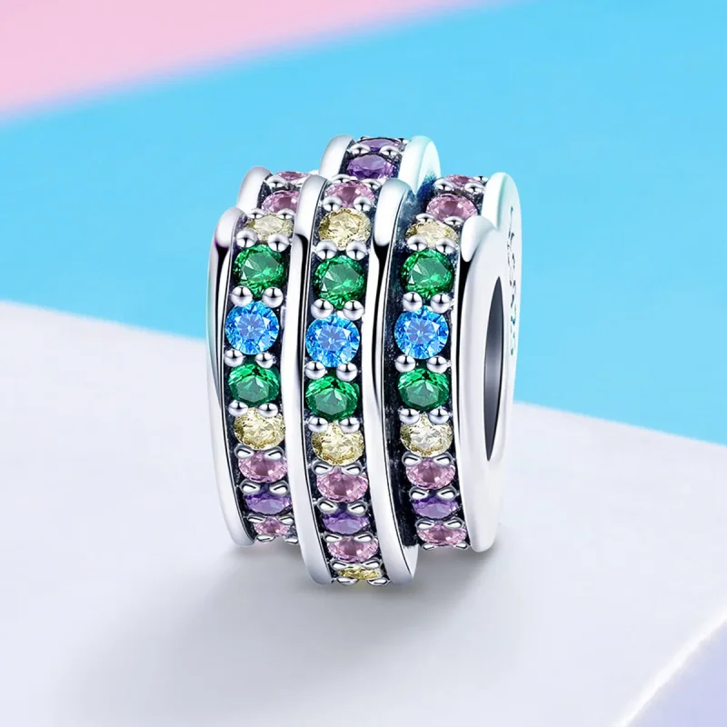 (image for) Pandora Style Rainbow Heart Charm - SCC725 - View 4