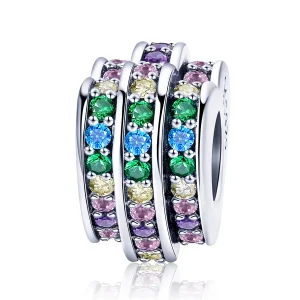 (image for) Pandora Style Rainbow Heart Charm - SCC725