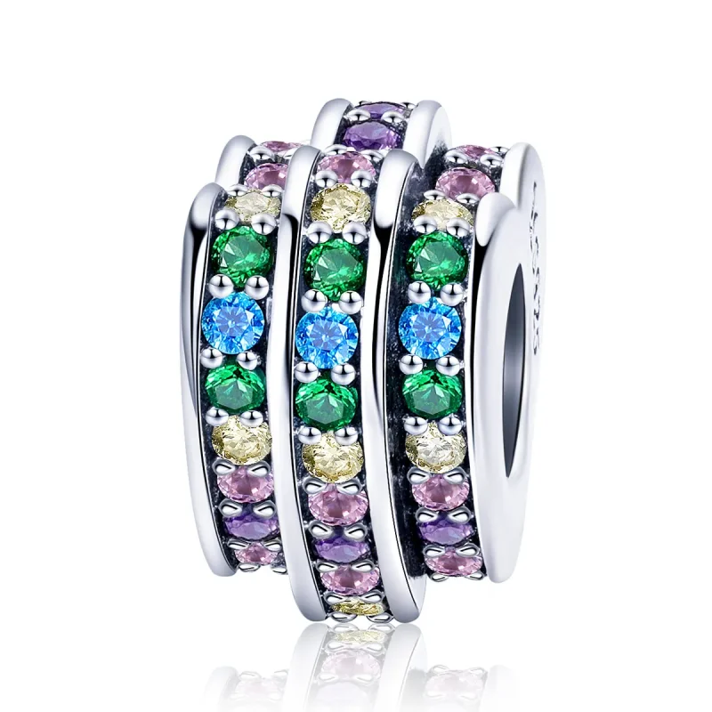 (image for) Pandora Style Rainbow Heart Charm - SCC725
