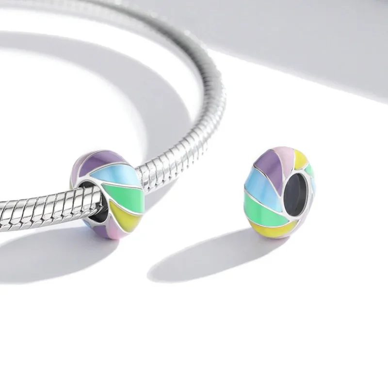 (image for) Pandora Style Rainbow Spacer Charm - SCC1980 - View 4