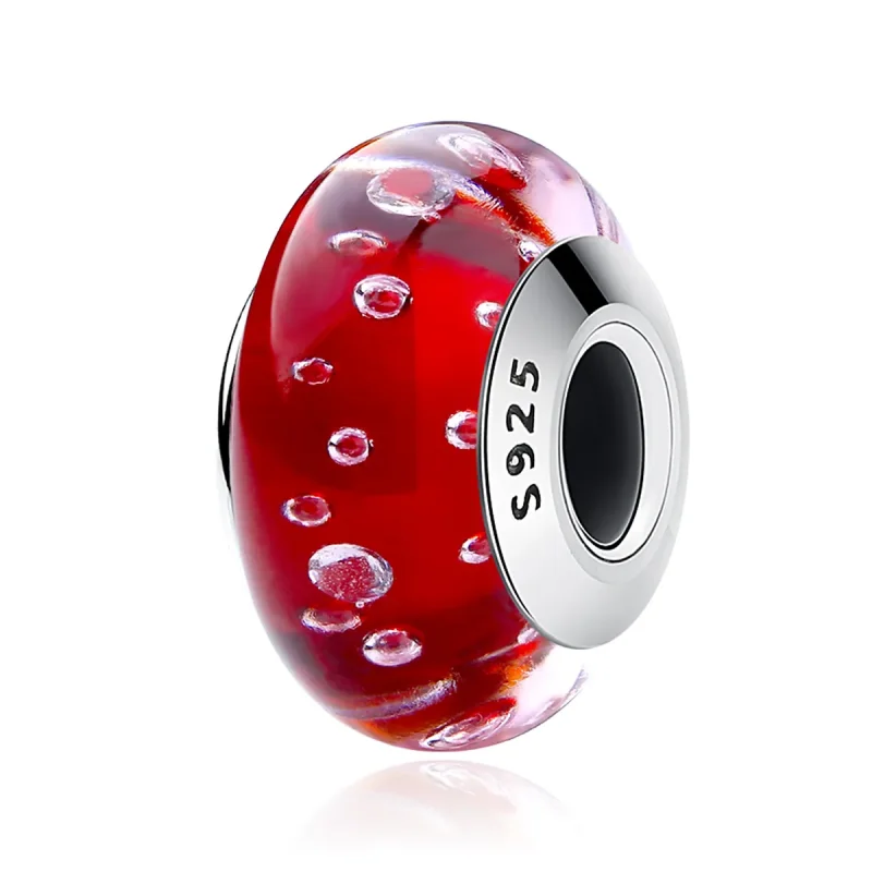 (image for) Pandora Style Red Murano Glass Charm - SCZ027 - View 2