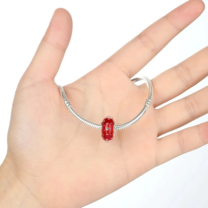 (image for) Pandora Style Red Murano Glass Charm - SCZ027 - View 5