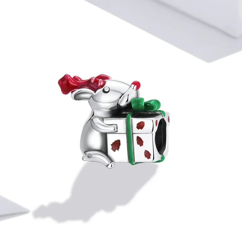 (image for) Pandora Style Reindeer Giving Gifts Charm - BSC540 - View 2