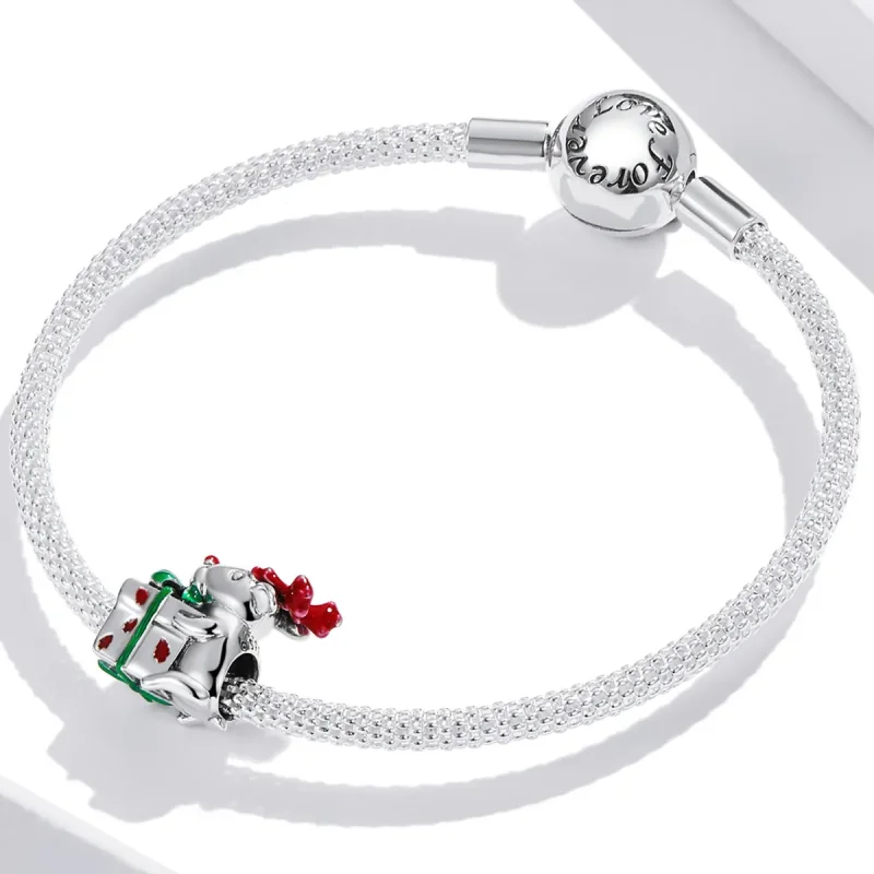 (image for) Pandora Style Reindeer Giving Gifts Charm - BSC540 - View 3