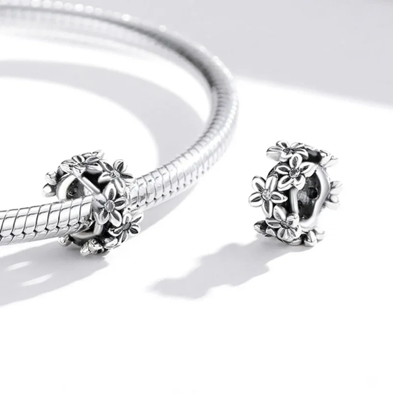 (image for) Pandora Style Retro Flowers Charm - SCC1938 - View 4