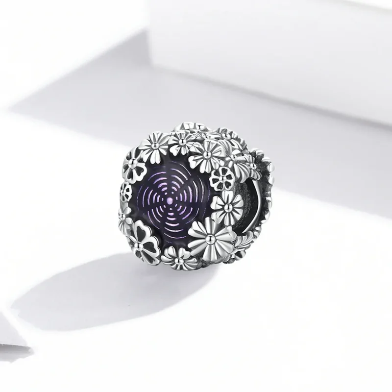 (image for) Pandora Style Retro Flowers Charm - SCC2096 - View 2