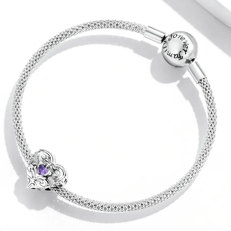 (image for) Pandora Style Retro Heart Charm - SCC2158 - View 3