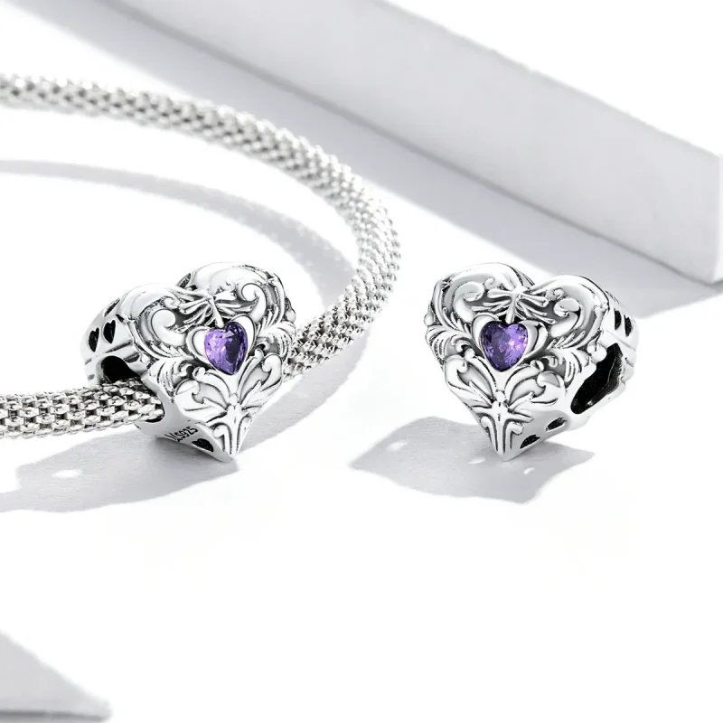 (image for) Pandora Style Retro Heart Charm - SCC2158 - View 4
