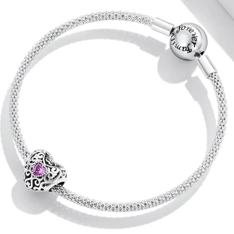 (image for) Pandora Style Retro Pattern Love Charm - SCC2136 - View 3