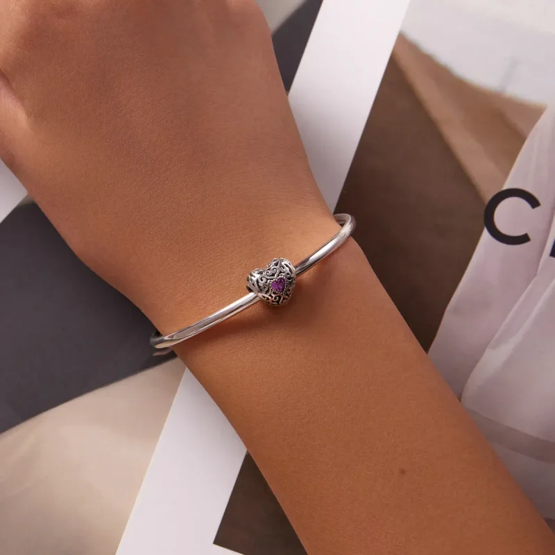 (image for) Pandora Style Retro Pattern Love Charm - SCC2136 - View 5