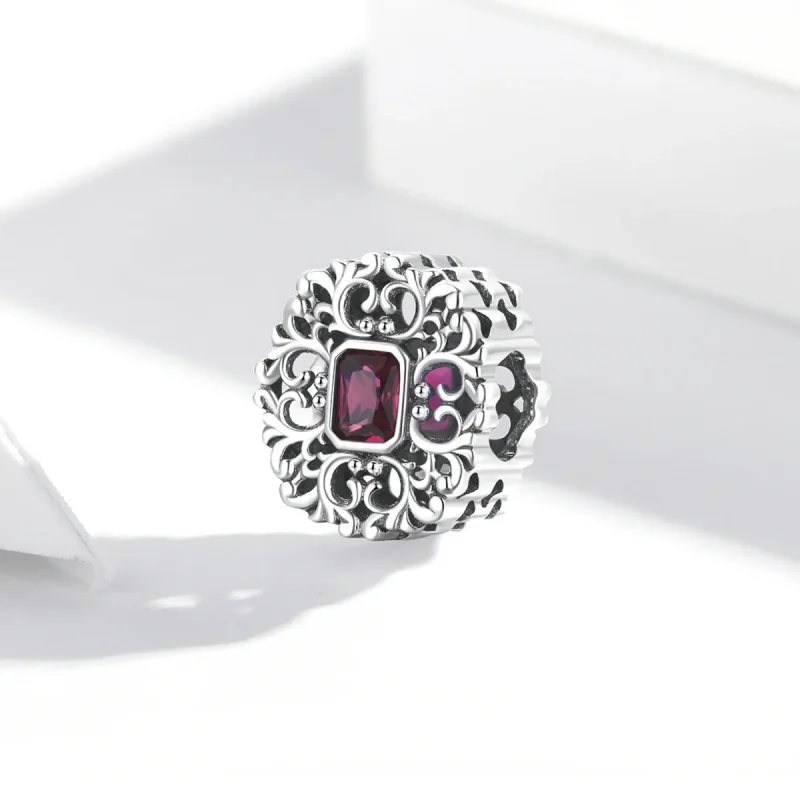 (image for) Pandora Style Retro Pattern - Zirconium Charm - SCC2152 - View 2