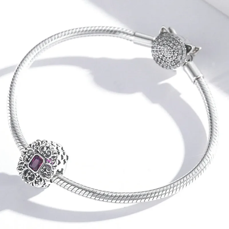 (image for) Pandora Style Retro Pattern - Zirconium Charm - SCC2152 - View 3