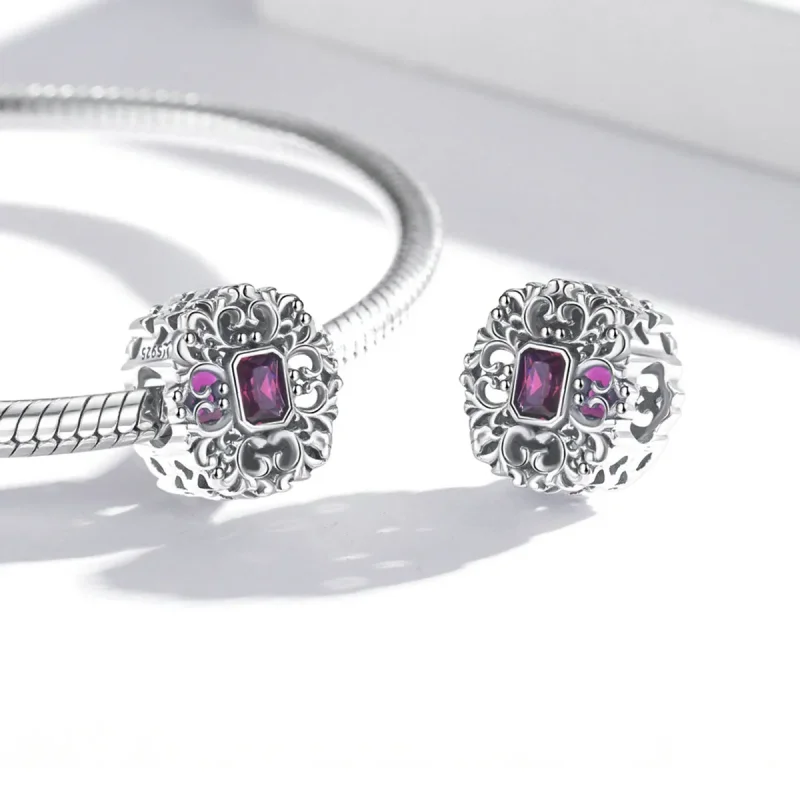 (image for) Pandora Style Retro Pattern - Zirconium Charm - SCC2152 - View 4
