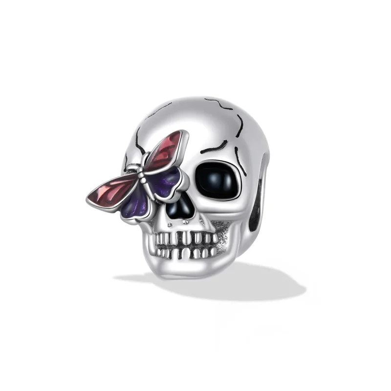 (image for) Pandora Style Retro Skull Charm - SCC2232 - View 2