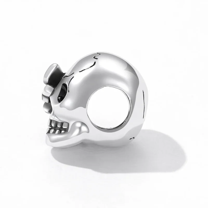 (image for) Pandora Style Retro Skull Charm - SCC2232 - View 3