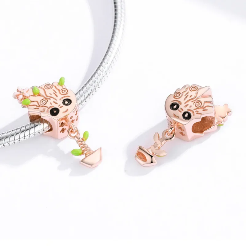 (image for) Pandora Style Rose Gold Baby Groot Charm - BSC130 - View 3