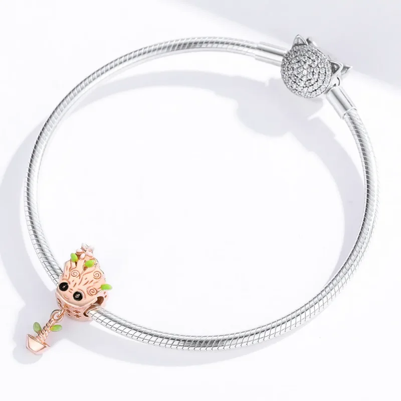 (image for) Pandora Style Rose Gold Baby Groot Charm - BSC130 - View 4