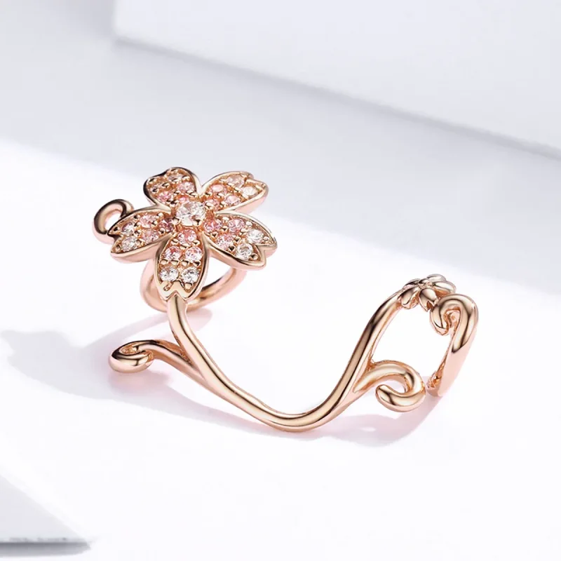 (image for) Pandora Style Rose Gold Cherry Blossoms Charm - SCC1033-C - View 2