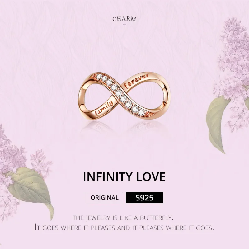 (image for) Pandora Style Rose Gold Infinity Charm - SCC1146-C - View 2