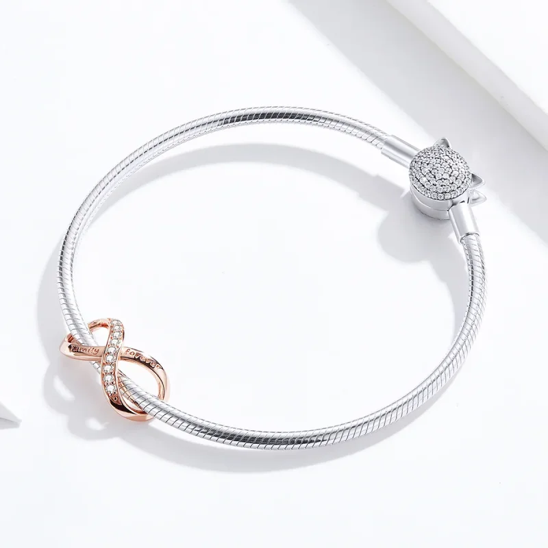 (image for) Pandora Style Rose Gold Infinity Charm - SCC1146-C - View 3