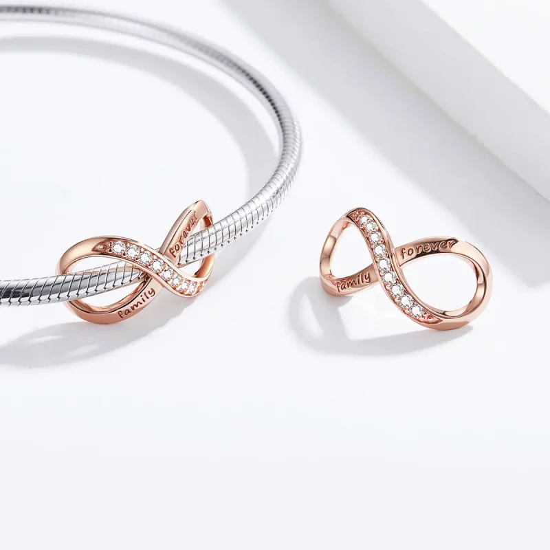 (image for) Pandora Style Rose Gold Infinity Charm - SCC1146-C - View 4