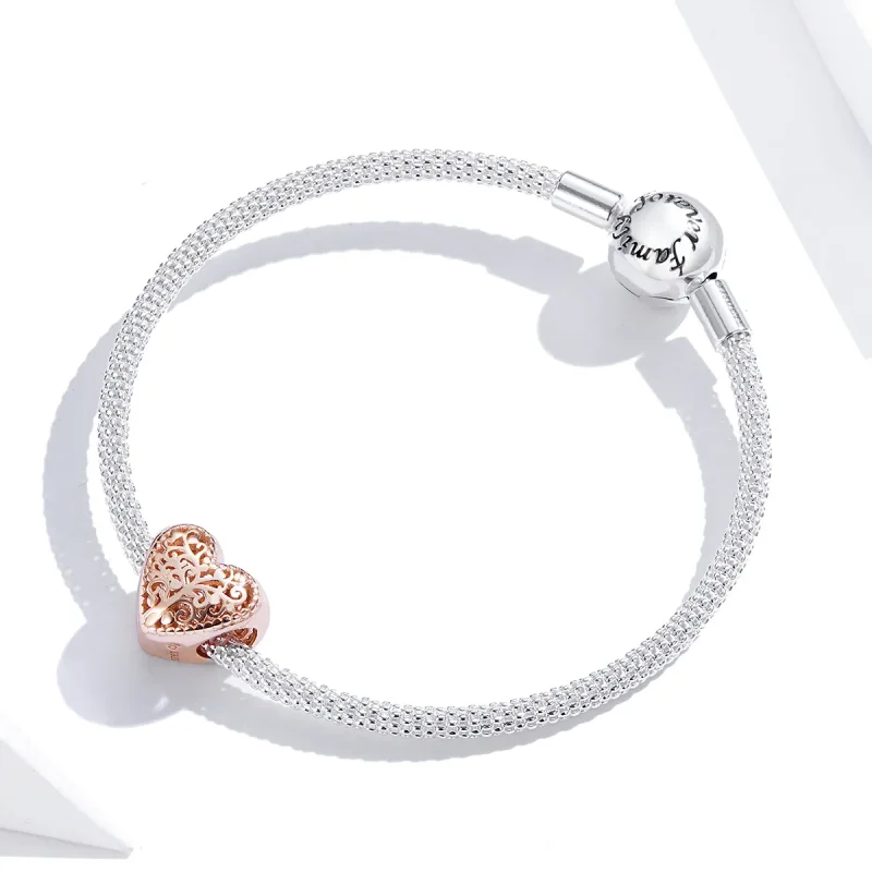 (image for) Pandora Style Rose Gold Rose Family Tree Charm - BSC215 - View 2