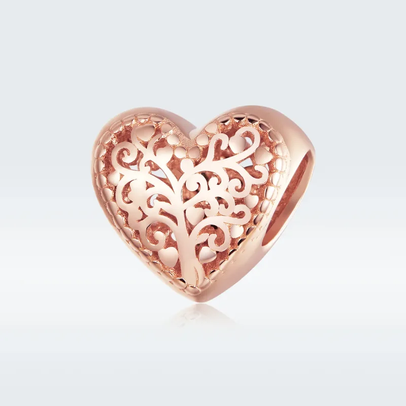 (image for) Pandora Style Rose Gold Rose Family Tree Charm - BSC215 - View 5