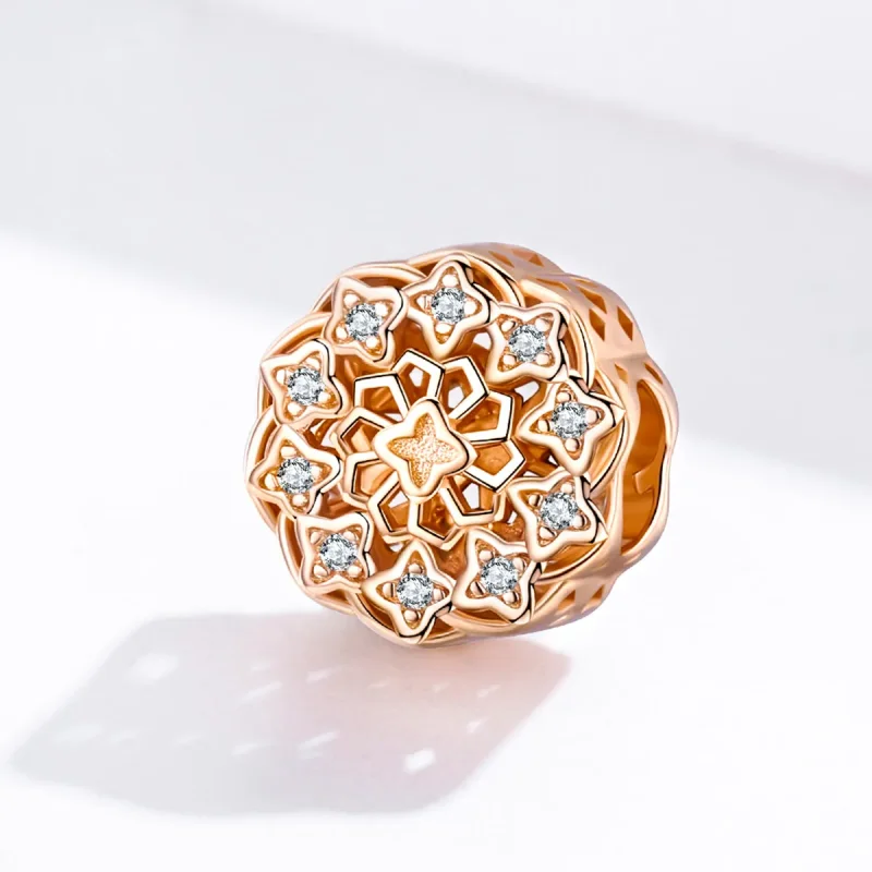 (image for) Pandora Style Rose Gold Rose Window Charm - SCC1279 - View 2