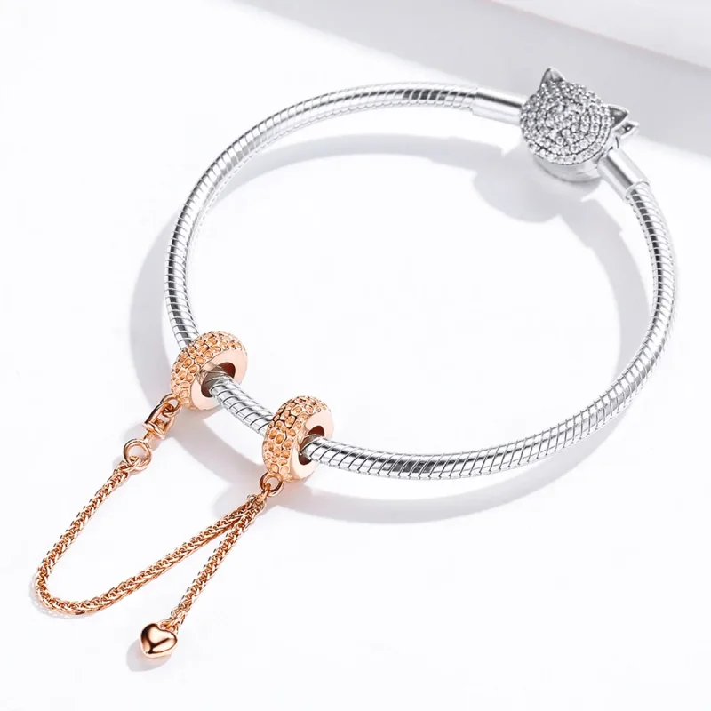 (image for) Pandora Style Rose Gold Safety Chain - SCC1112-C - View 4
