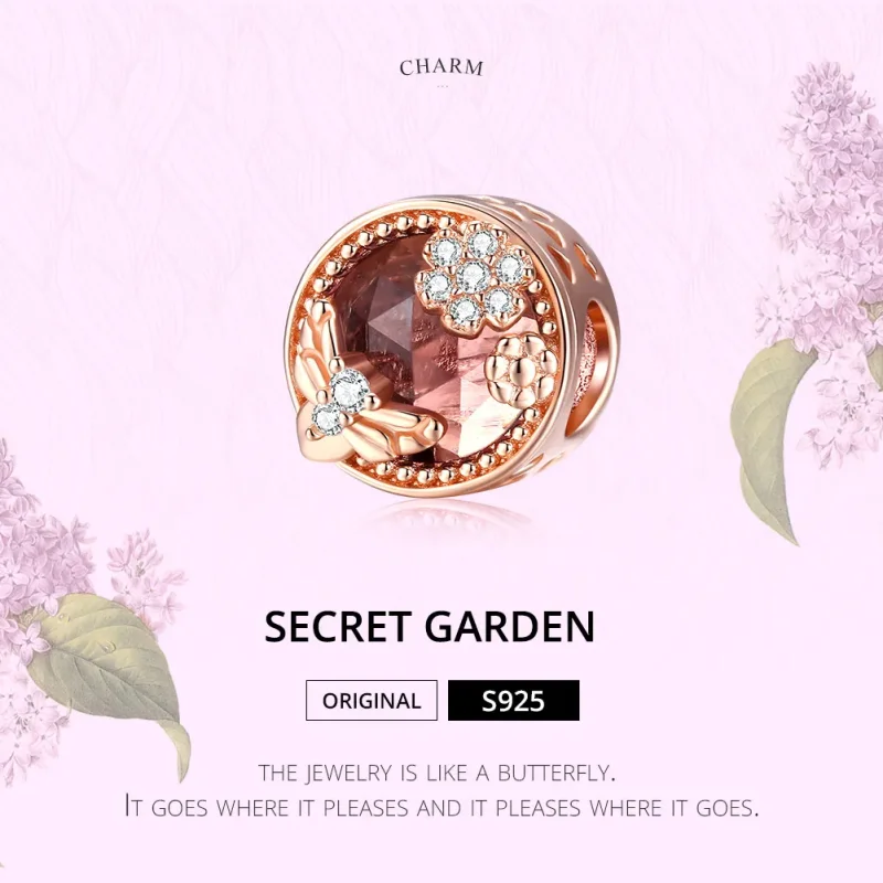 (image for) Pandora Style Rose Gold Secret Garden Charm - BSC389 - View 6