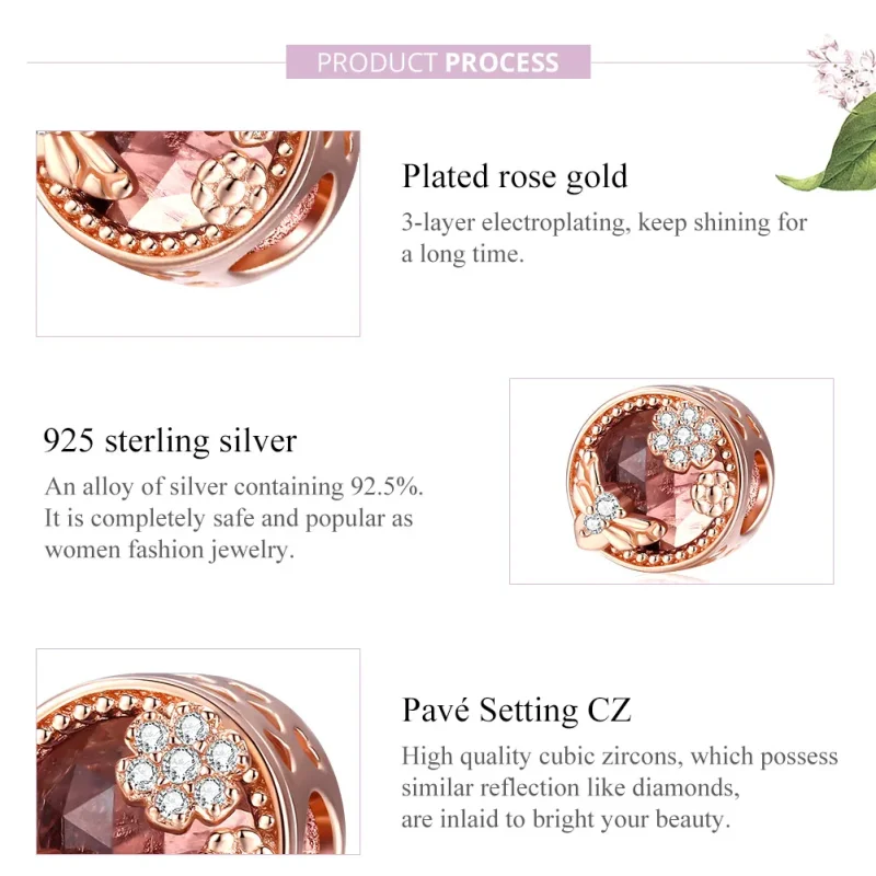 (image for) Pandora Style Rose Gold Secret Garden Charm - BSC389 - View 8