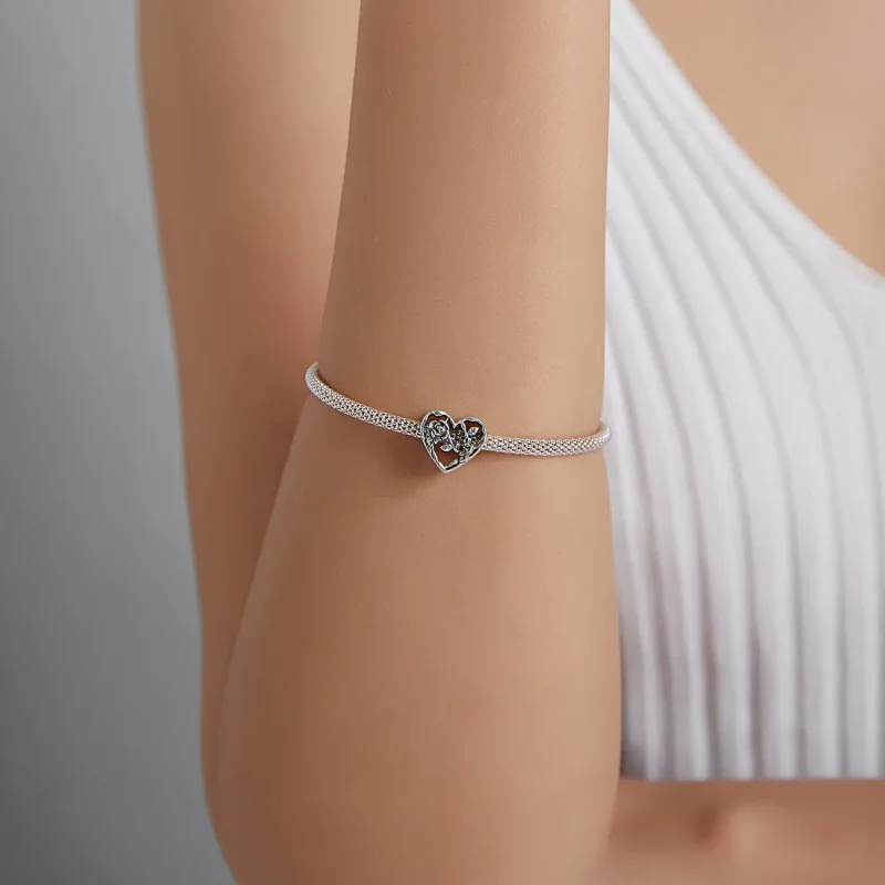 (image for) Pandora Style Rose Love Charm - BSC475 - View 5