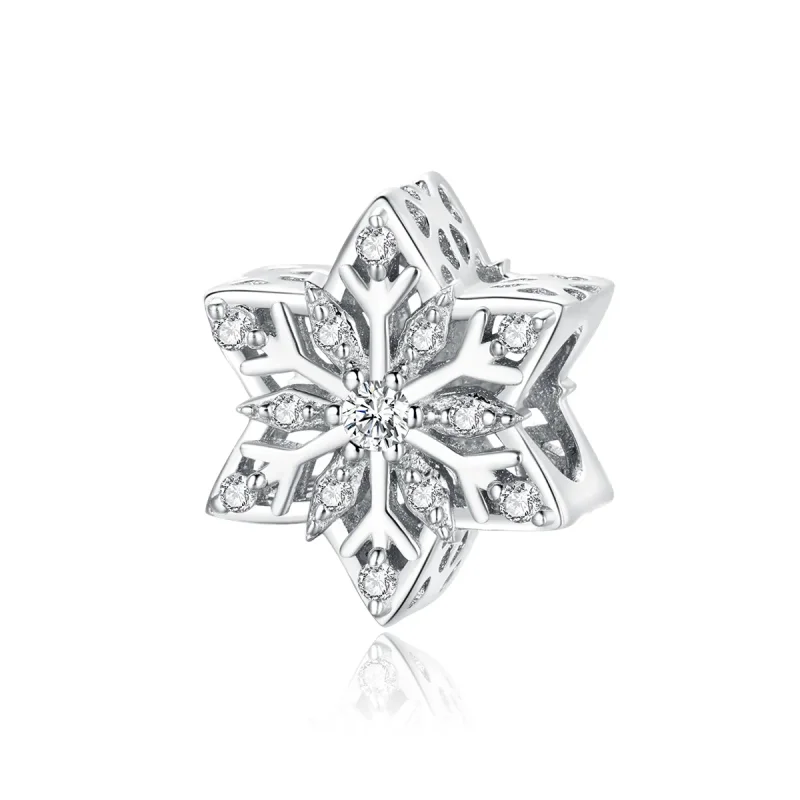 (image for) Pandora Style Shiny Snowflakes Charm - BSC368