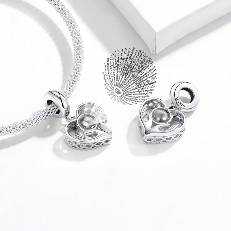 (image for) Pandora Style Silver 100 Languages I Love You Dangle - SCC1307 - View 5