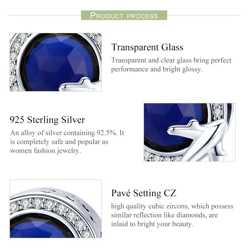 (image for) Pandora Style Silver A Dream of Traveling Around Charm - SCC895 - View 7