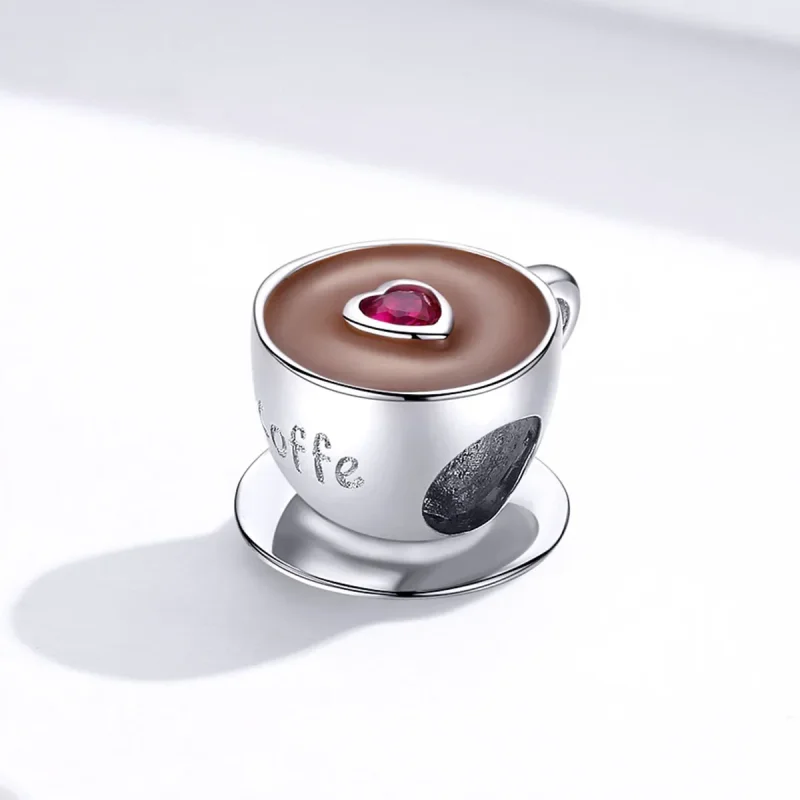 (image for) Pandora Style Silver Afternoon Coffee Charm - SCC1286 - View 3