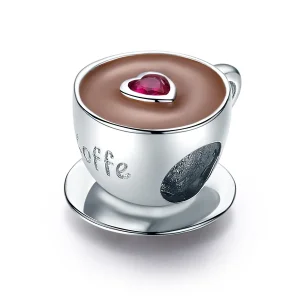 Pandora Style Silver Afternoon Coffee Charm - SCC1286 (image for) Pandora Style Silver Afternoon Coffee Charm - SCC1286
