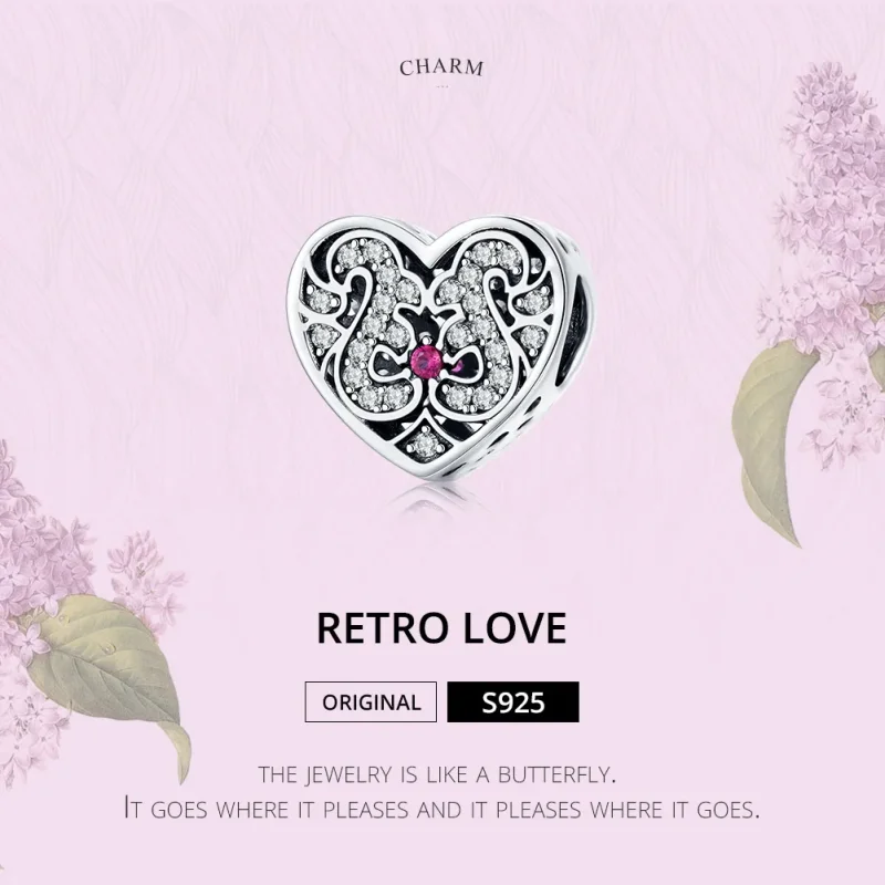 (image for) Pandora Style Silver Always In My Heart Charm - SCC1415 - View 6