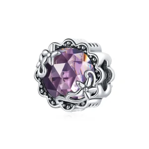 Pandora Style Silver Amethyst Pattern Charm - SCC1796 (image for) Pandora Style Silver Amethyst Pattern Charm - SCC1796
