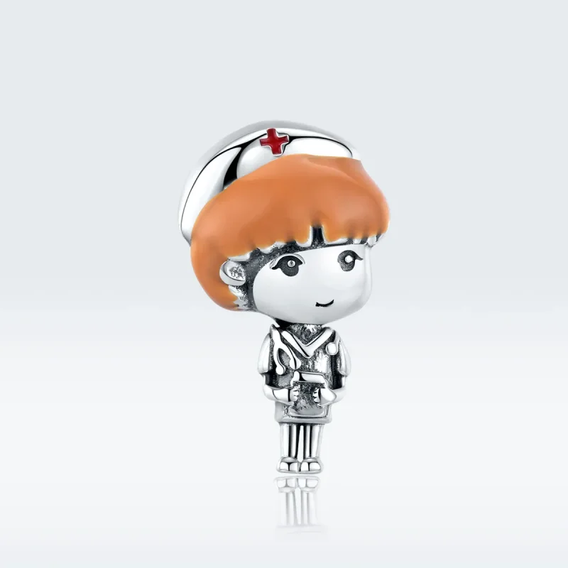 (image for) Pandora Style Silver Angel In White Nurse Rn Charm - SCC1548 - View 5