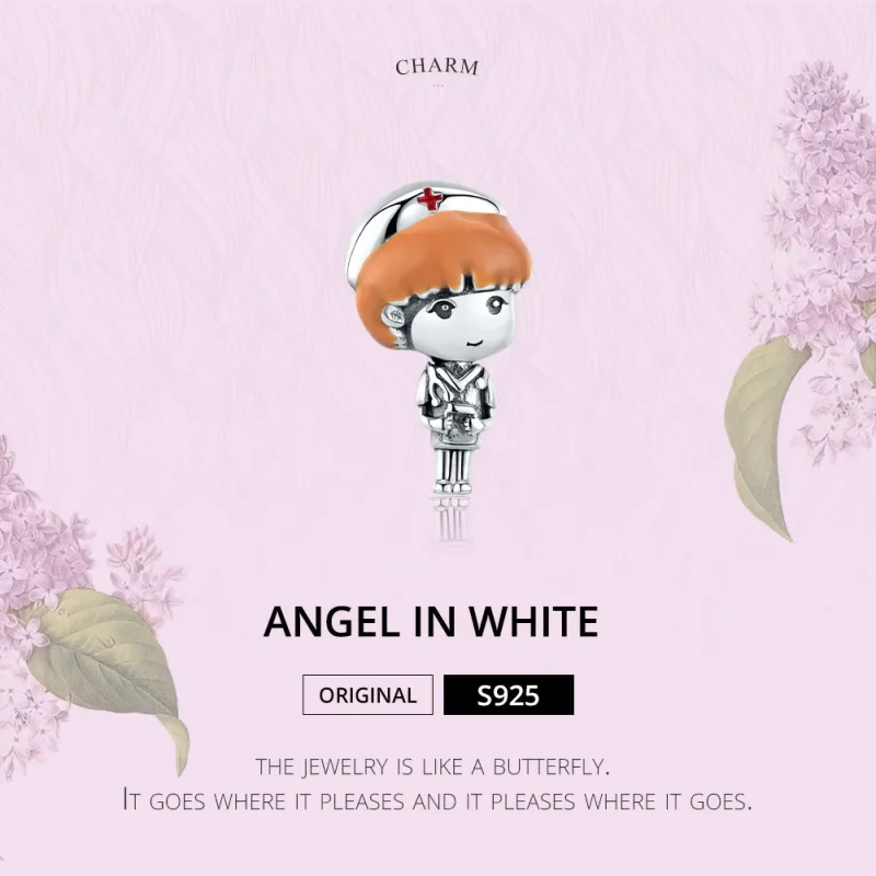 (image for) Pandora Style Silver Angel In White Nurse Rn Charm - SCC1548 - View 6