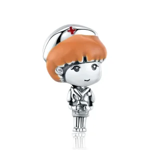 (image for) Pandora Style Silver Angel In White Nurse Rn Charm - SCC1548