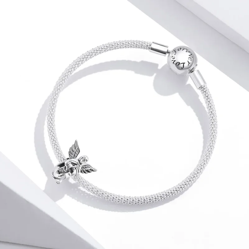 (image for) Pandora Style Silver Angel of Love Charm - BSC314 - View 3