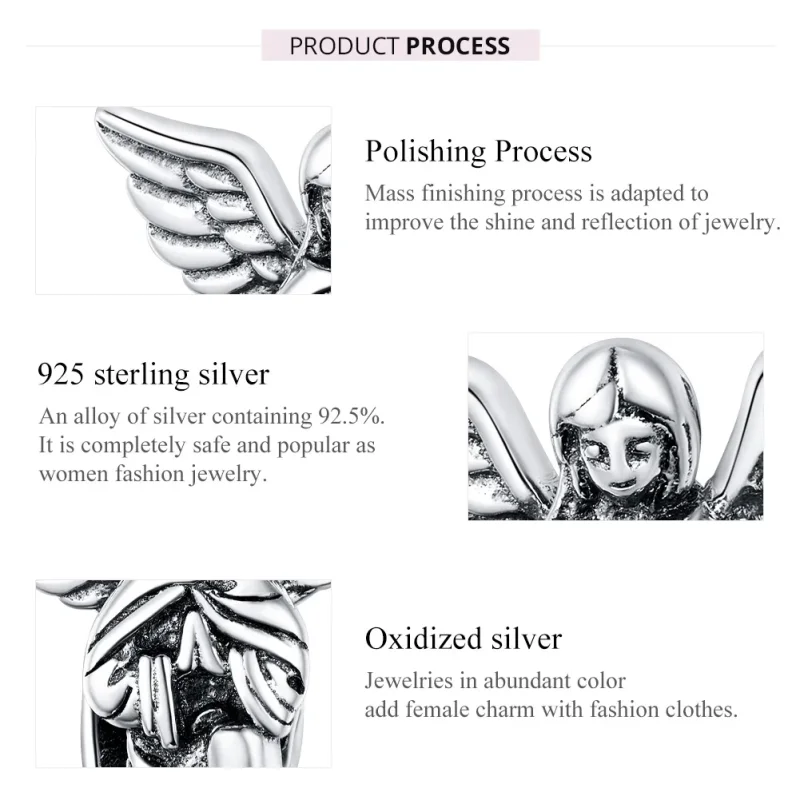 (image for) Pandora Style Silver Angel of Love Charm - BSC314 - View 7