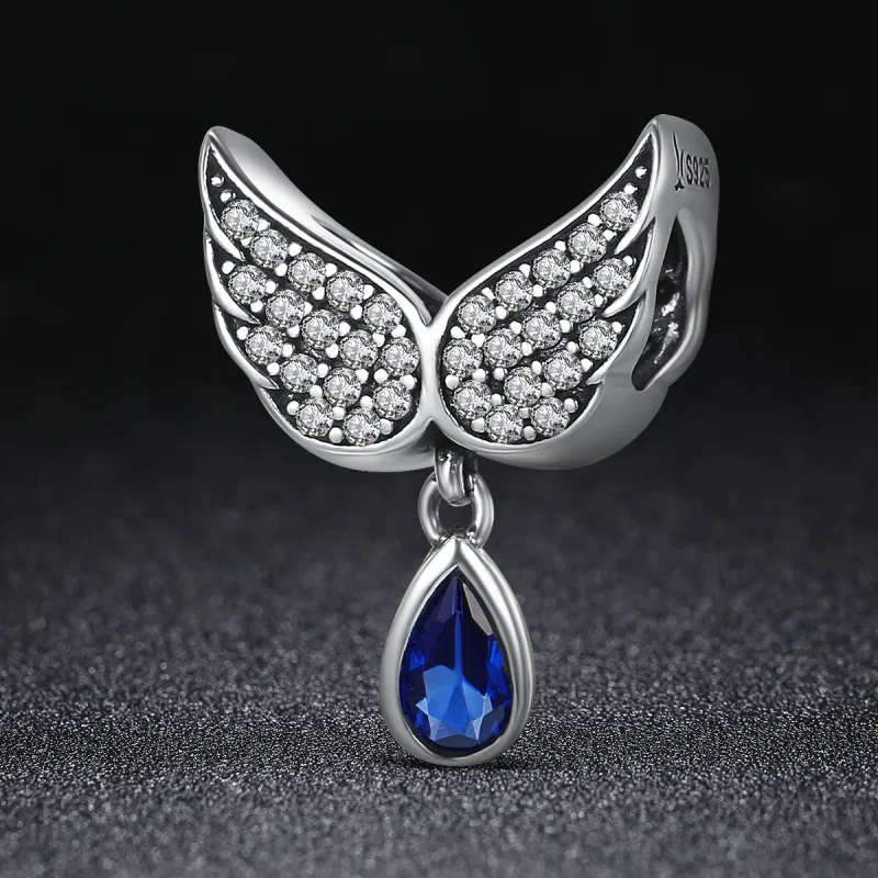(image for) Pandora Style Silver Angel Wings Charm - SCC481 - View 2