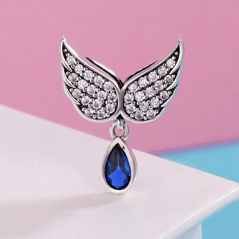 (image for) Pandora Style Silver Angel Wings Charm - SCC481 - View 3