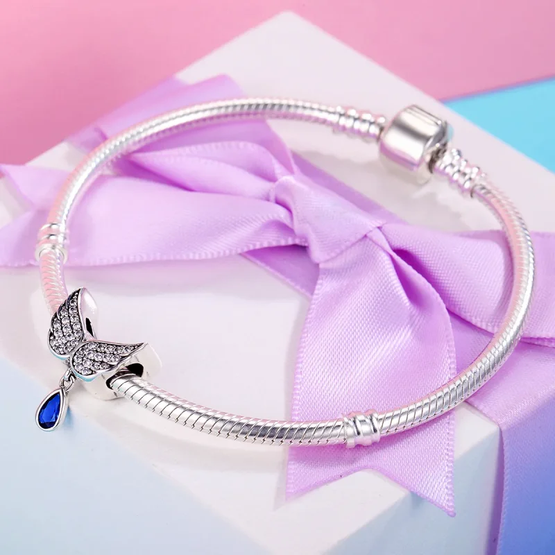 (image for) Pandora Style Silver Angel Wings Charm - SCC481 - View 5