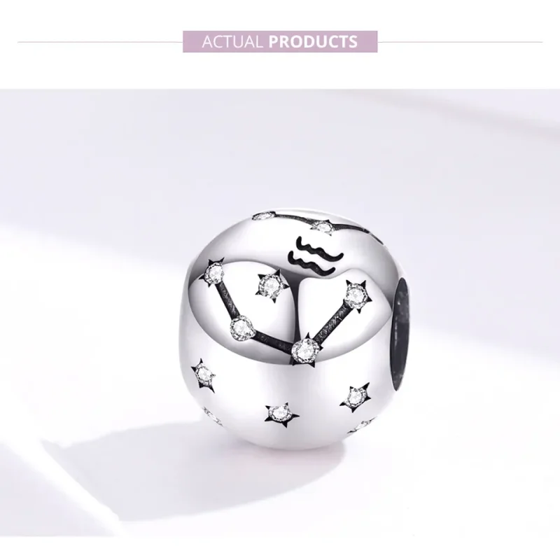 (image for) Pandora Style Silver Aquarius Charm - SCC1218-11 - View 2