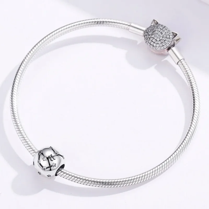 (image for) Pandora Style Silver Aquarius Charm - SCC1218-11 - View 3
