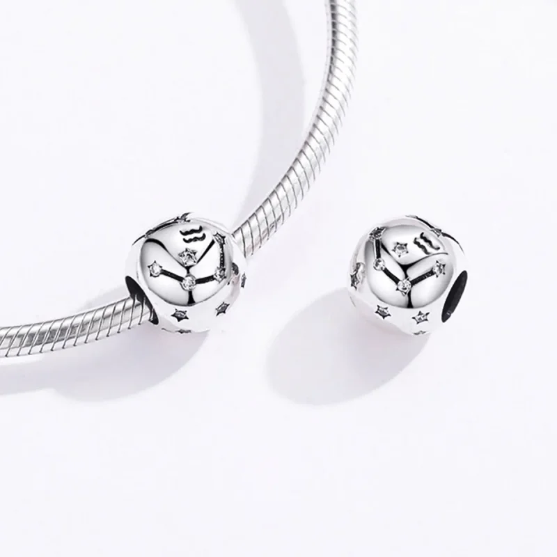 (image for) Pandora Style Silver Aquarius Charm - SCC1218-11 - View 4